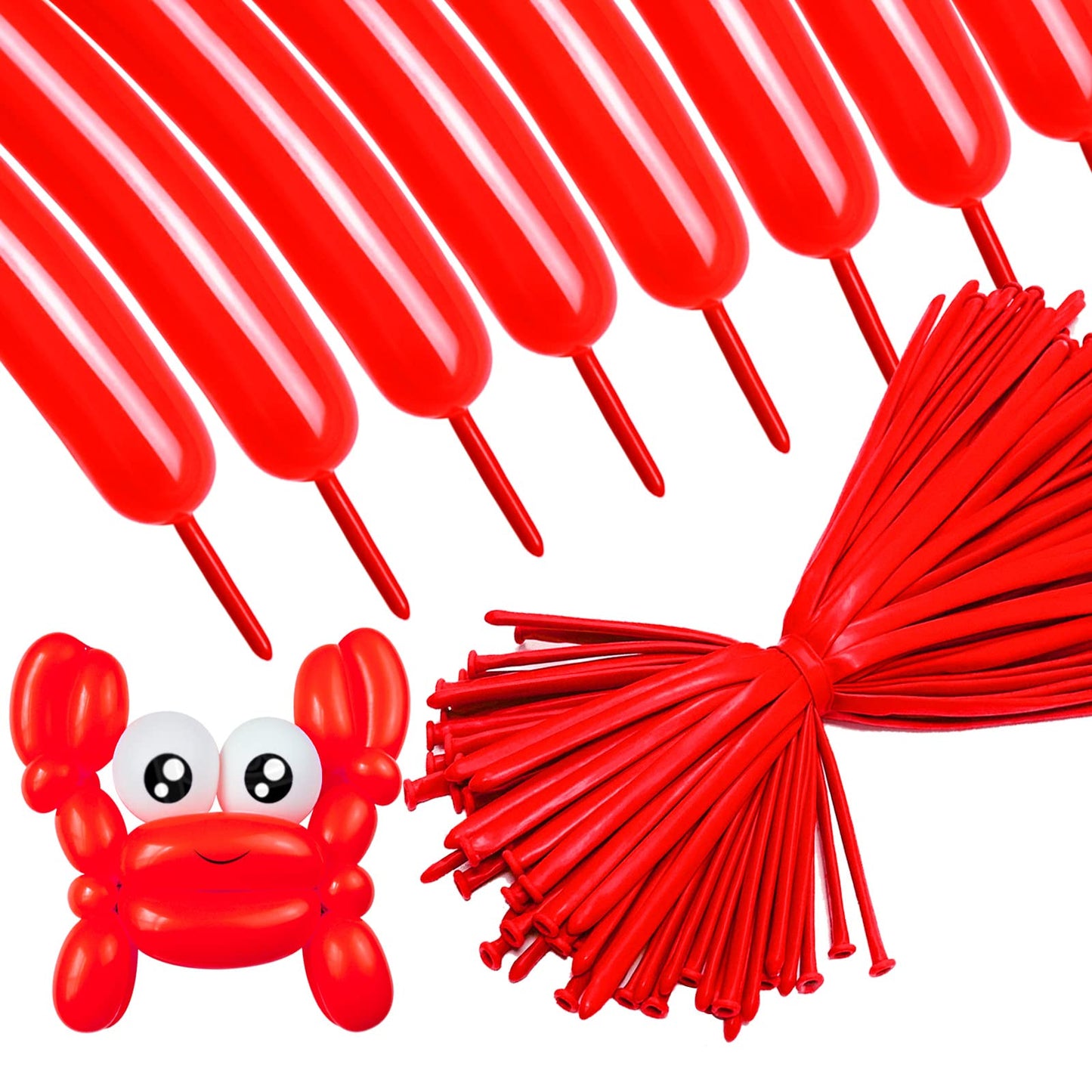 260 Long Balloons 100 Pack Red Twisting Animal Balloons Thickening Latex Modeling Long Magic Balloons For Animal Model Weddings