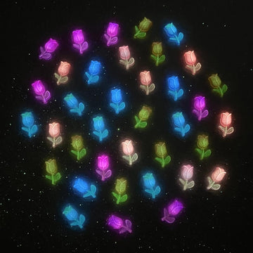 100 Pieces Mini Tulip Flowers For Crafts Dollhouse Miniatures Luminous Resin Mini Things Micro Tulip For Fairy Garden Micro Land