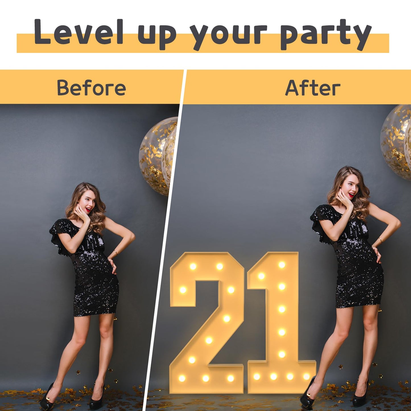 Imprsv 4Ft Marquee Numbers,Diy Light Up Numbers For 30Th 40Th 50Th Birthday Decorations, Party Decorations,Anniversary Party Dec