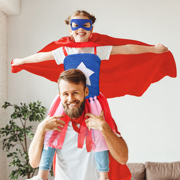 DOLNOW Girls Dress-Up Trunk - 12pcs Pretend Play Costumes Set, Supergirl Unicorn, Ages 3-6, Polyester, Blue/White/Yellow/Green