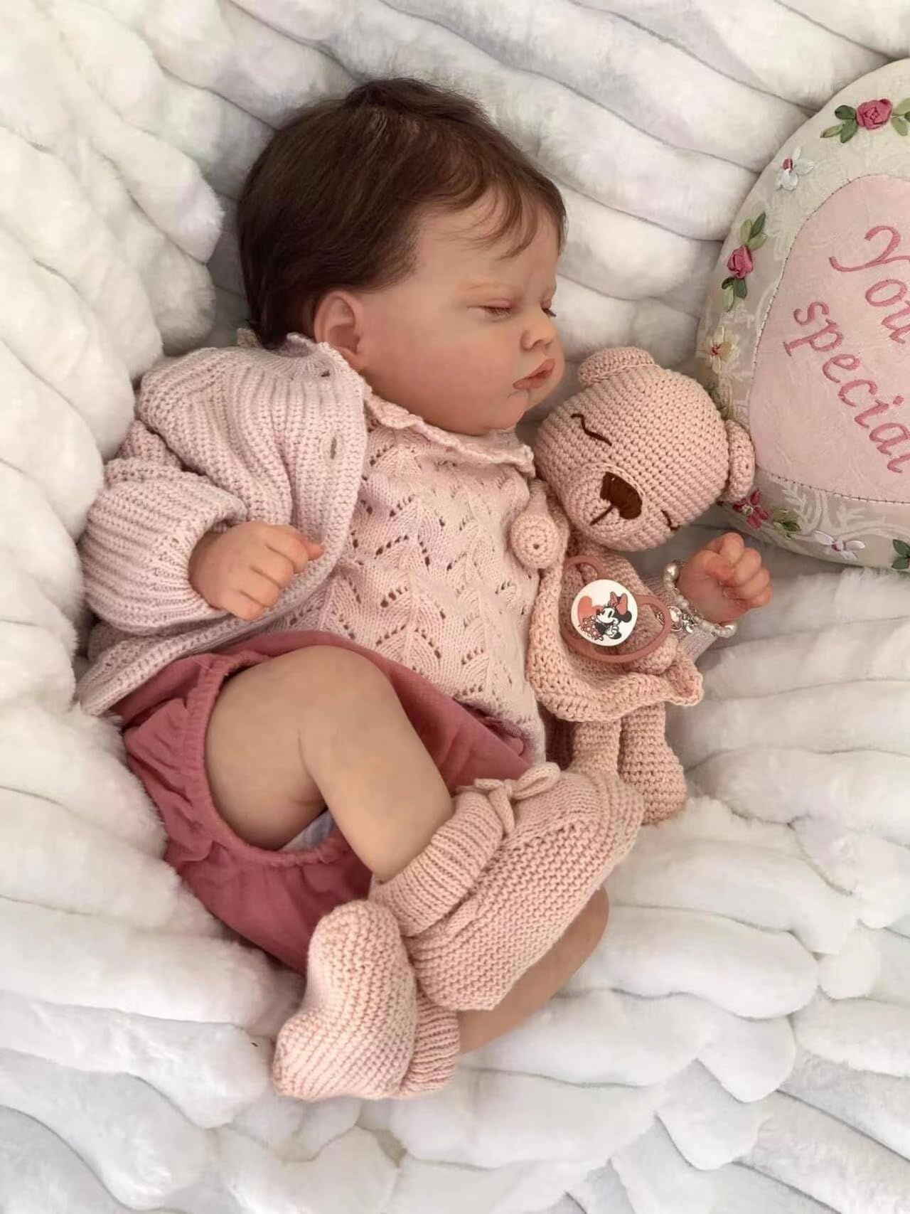 Maihao 19-Inch Reborn Baby Dolls Girl Lifelike Baby Dolls Realistic Reborn Doll Girl Soft Body Eyes Closed Newborn Real Life Baby