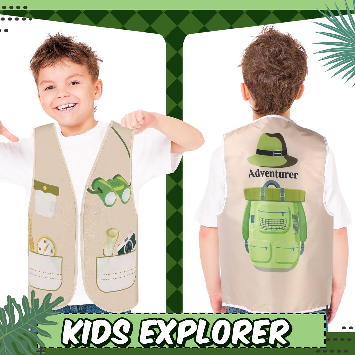 Panitay 12 Pcs Kids Community Helper Dress Up Vest, Boy & Girl Career Cosplay Party Costume For Toddlers Occupation Role Play(Ex