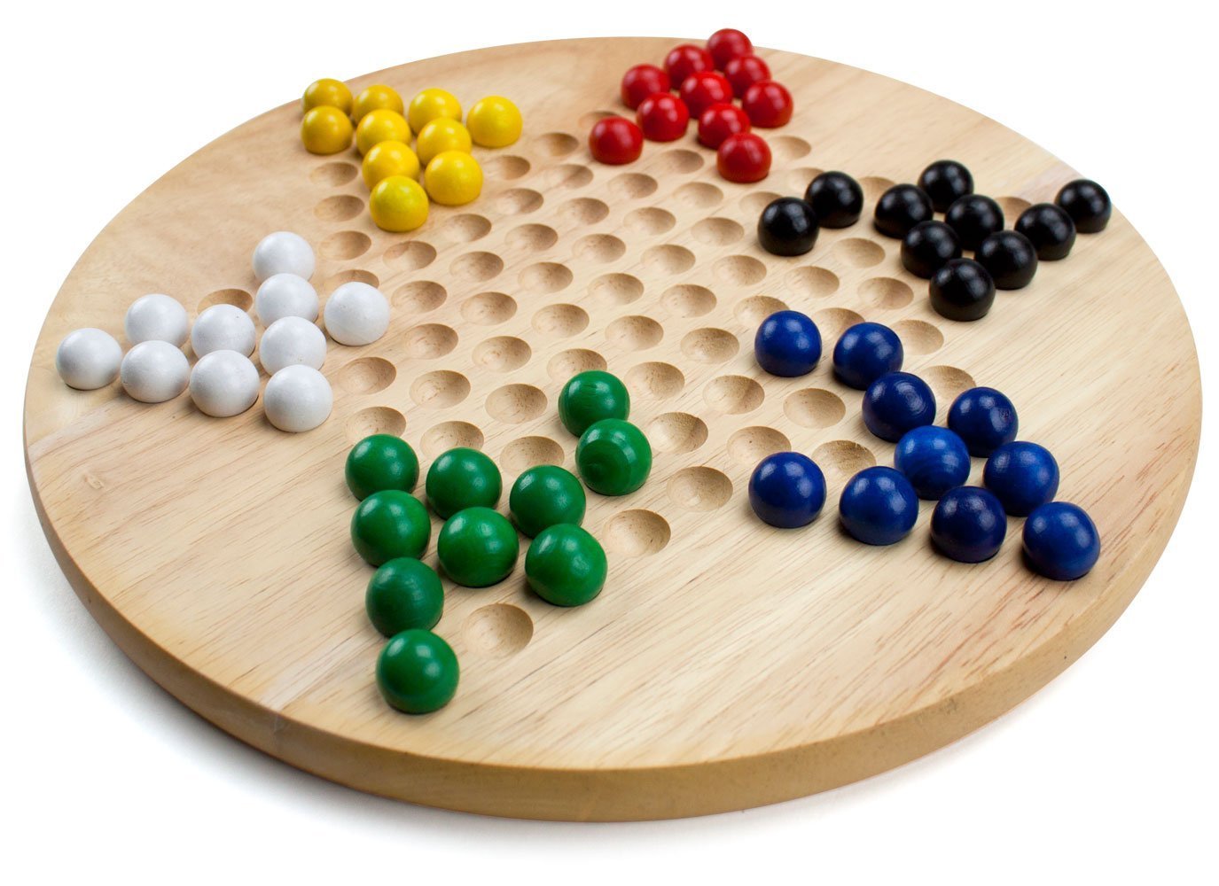 All Natural Wood Chinese Checkers With Wooden Marbles By Brybelly