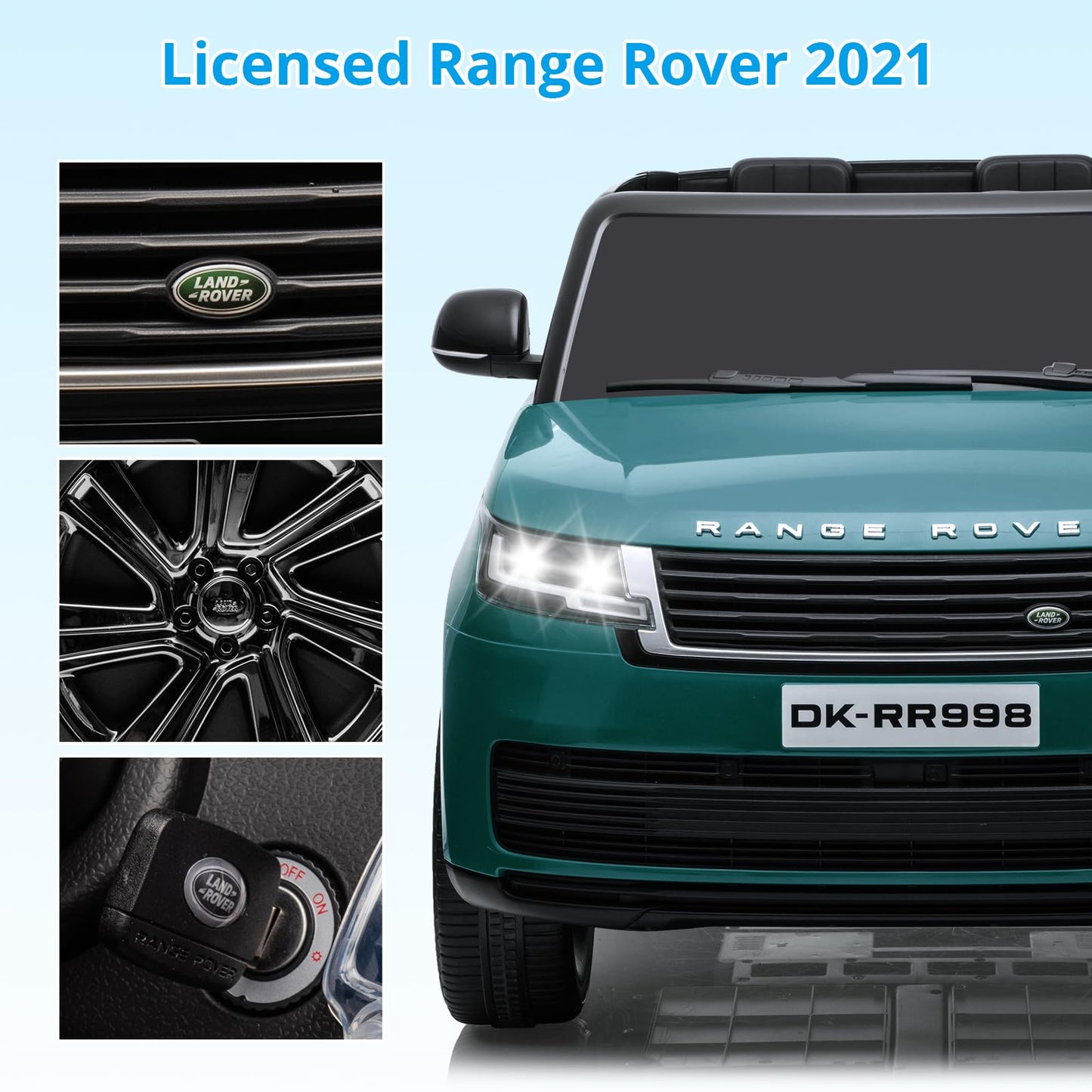 24V Licensed Land Rover Ride On Electric Car For Kids Ages 4-8, 2-Seater With Parent Remote Control, 3 Speeds, Wireless Music, M