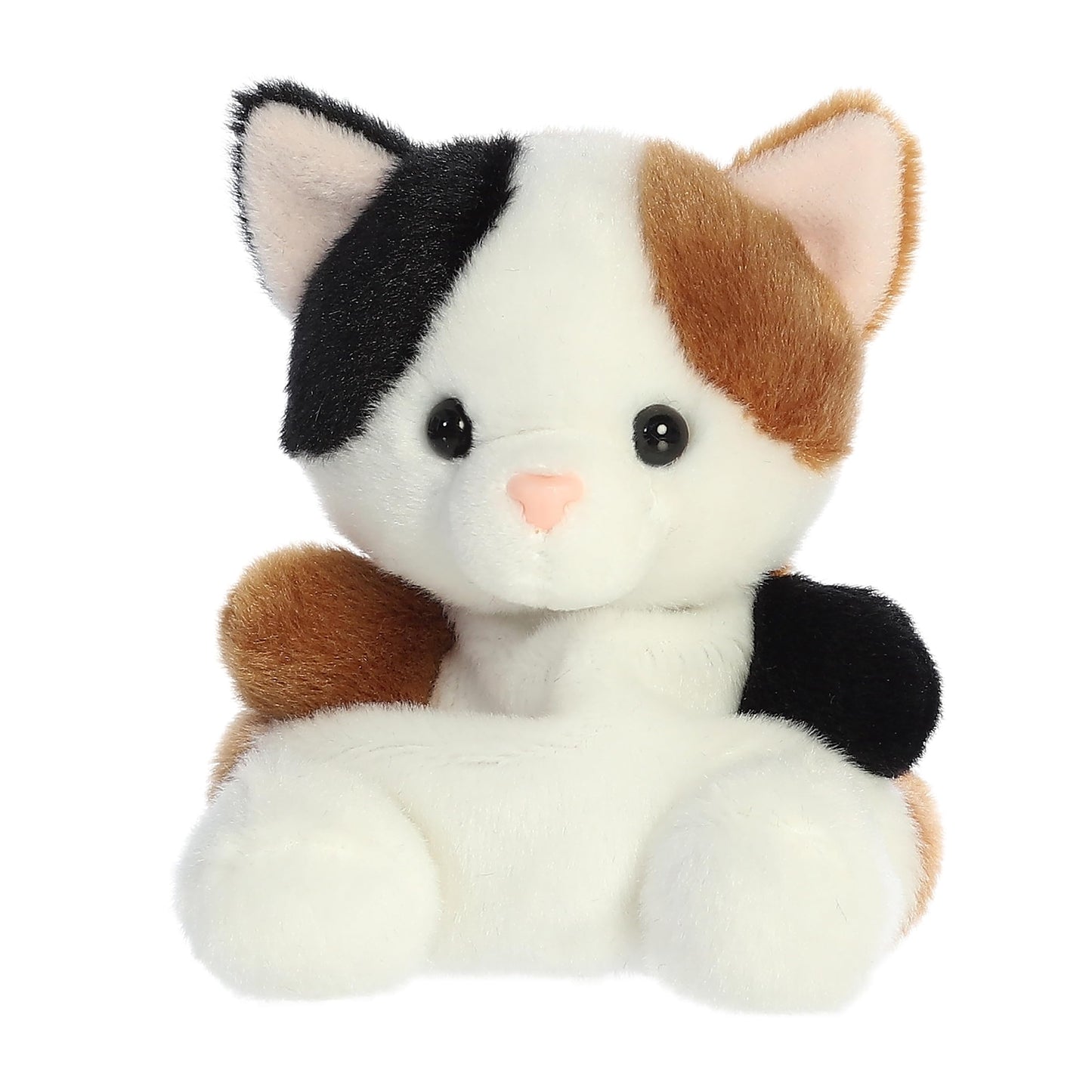Aurora Adorable Palm Pals Peebs Calico Cat Stuffed Animal - Pocket-Sized Play - Collectable Fun - White 5 Inches