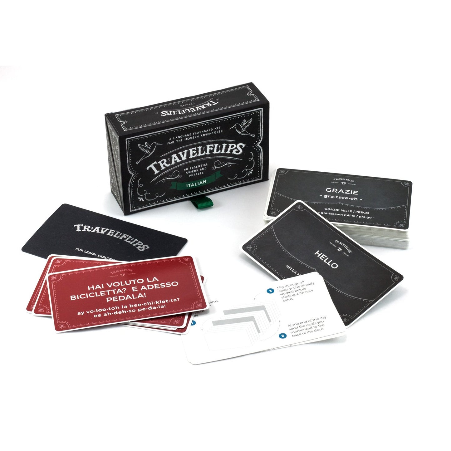 Italian Flash Cards - Learn Italian Language Vocabulary Words And Phrases - Basic Italian For Beginners - Gift For Travelers, Ki