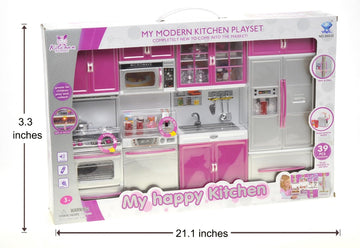 AZ Trading & Import Psk32 My Modern Kitchen 32 Full Deluxe Kit Battery Operated Kitchen Playset: Refrigerator, Stove, Sink, Micr