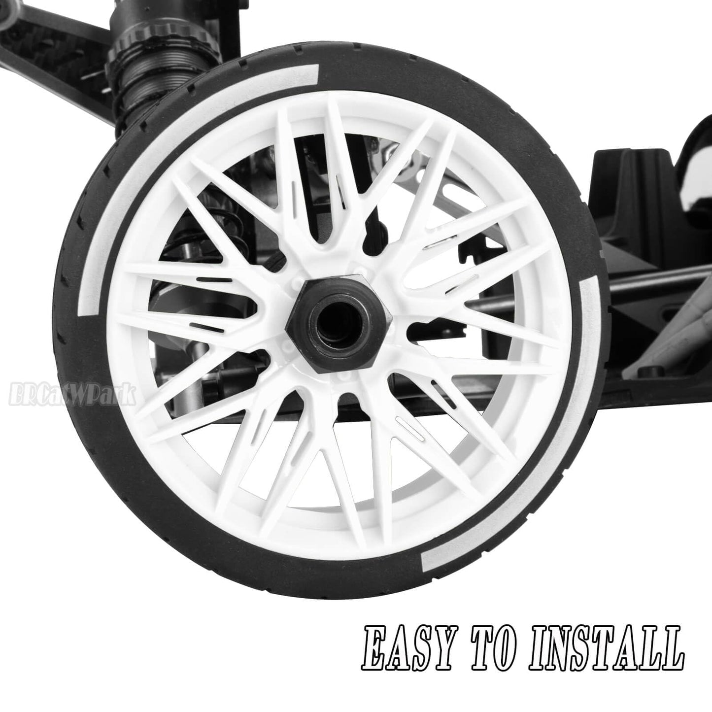 BRCatWPark RC Wheels and Tires for 1/7 Felony 6S BLX,RC Highway Wheel Rubber Tires,4PCS RC Drift Car Highway Tires Road Soft Tir