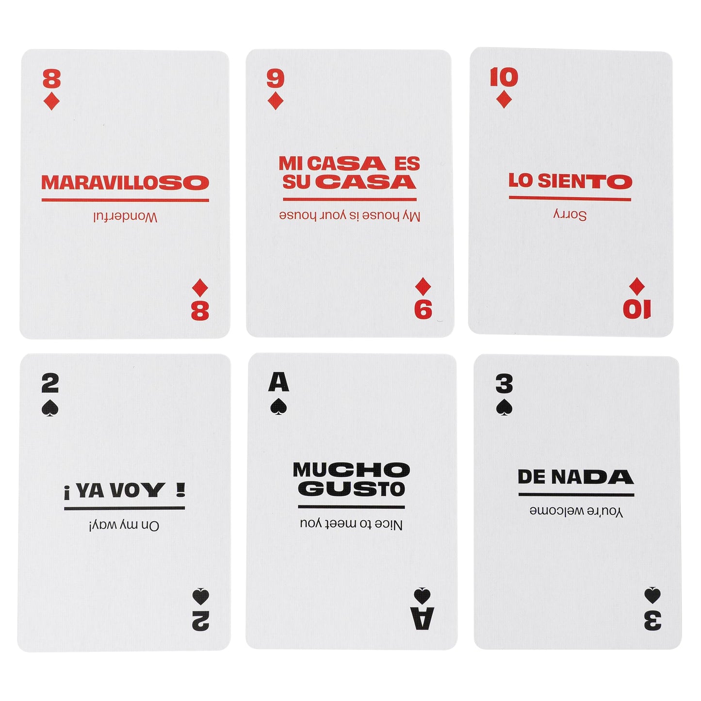 Spanish Lingo Playing Cards | Travel Flashcards | Learn Spanish Vocabulary In A Fun & Easy Way | 52 Essential Translations