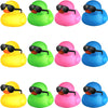 Chivao 12 Pcs Rubber Ducks With 12 Sunglasses/ Hats/ Headwear/ Scarf Small Mini Cruise Rubber Duckies Bathtub Toys In Bulk For V