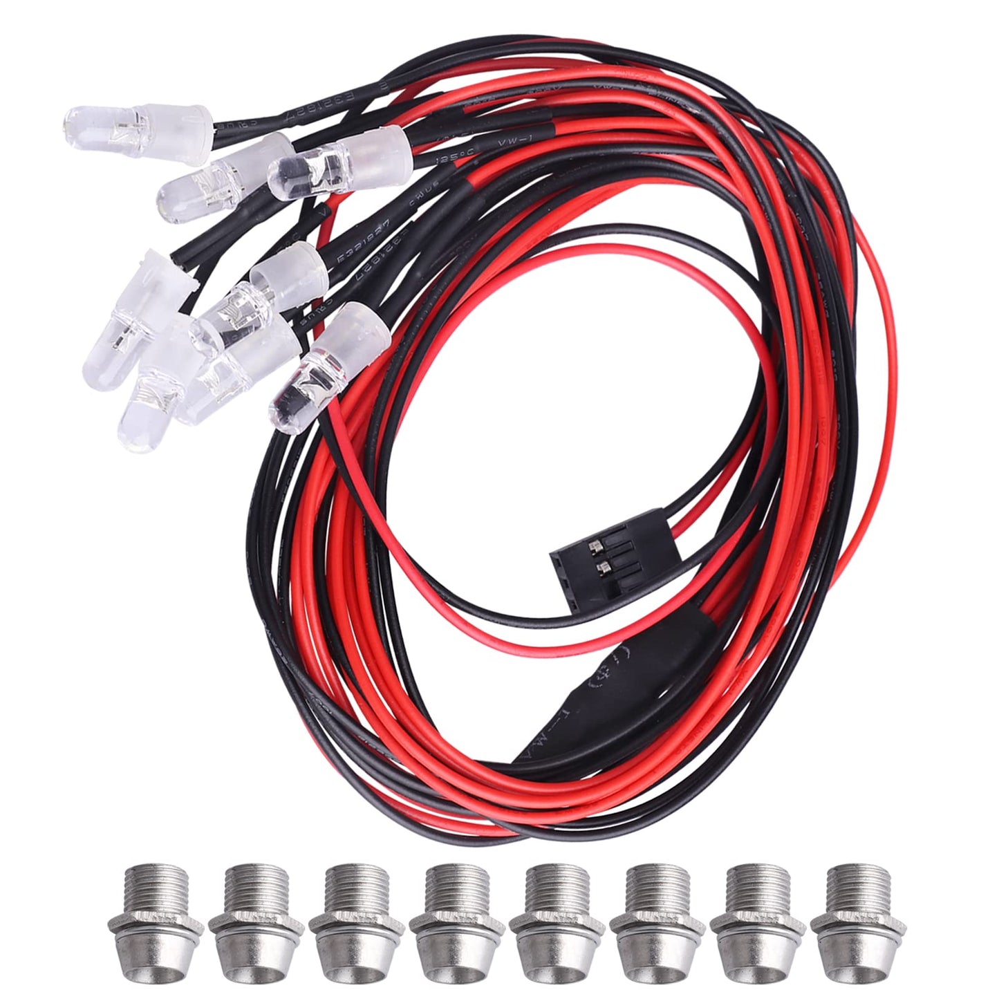 CrazyHobby 8Leds LED Light Headlights Taillight Kit Compatible with Traxxas Slash Rustler Tamiya Arrma Redcat HSP RC4WD Axial SC