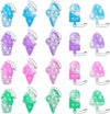 20Pcs Pop Keychain Fidget Toys Pop Ice Cream Fidget Toys Relieve Anxiety Stress Hand Office Desk Toys For Kids Adults