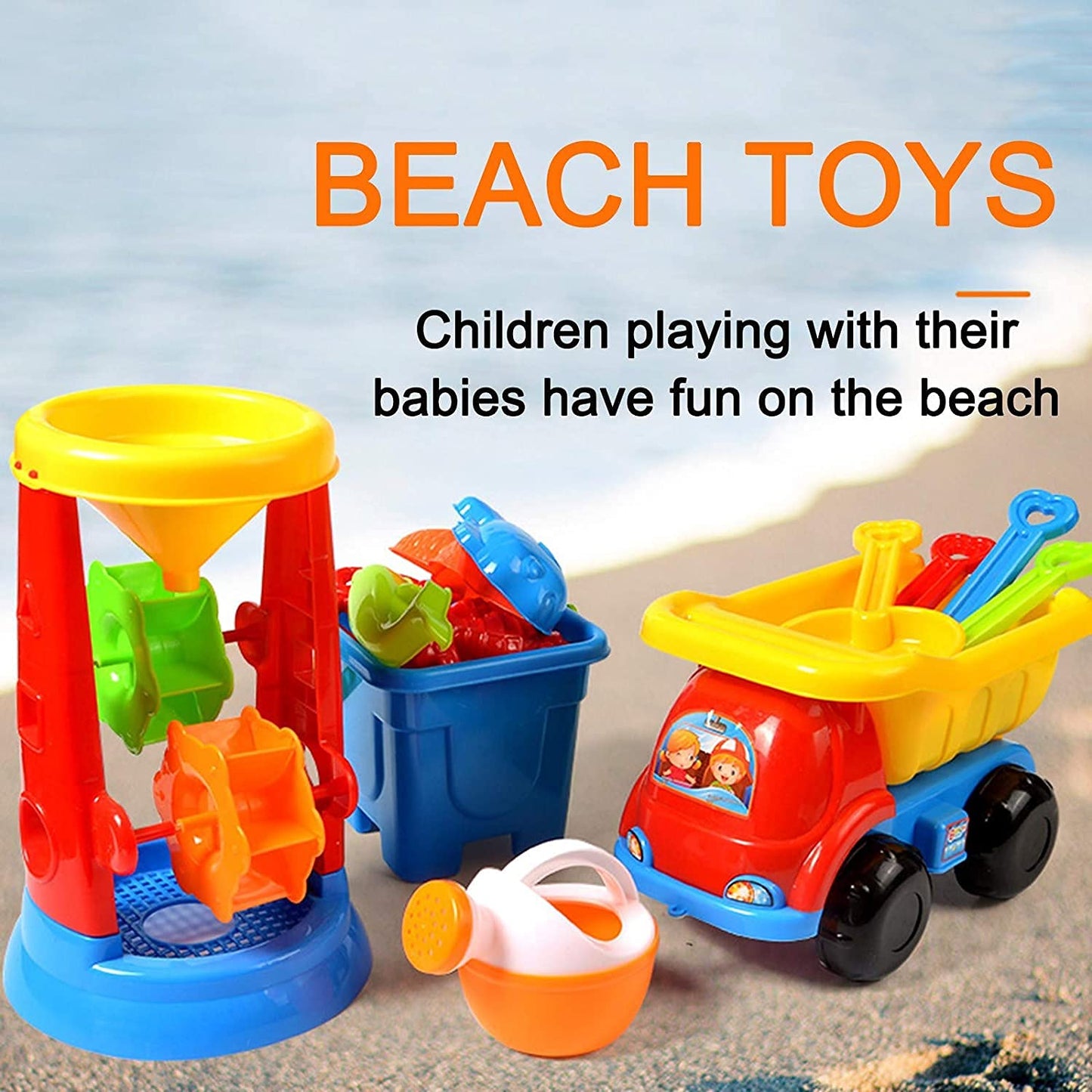 Ruutcasy Beach Toy,20 Pcs Kids Beach Sand Toys Set,Eco-Friendly Sand Toy,Summer Outdoor Toy,Reusable Sandbox Toys for Kids, with