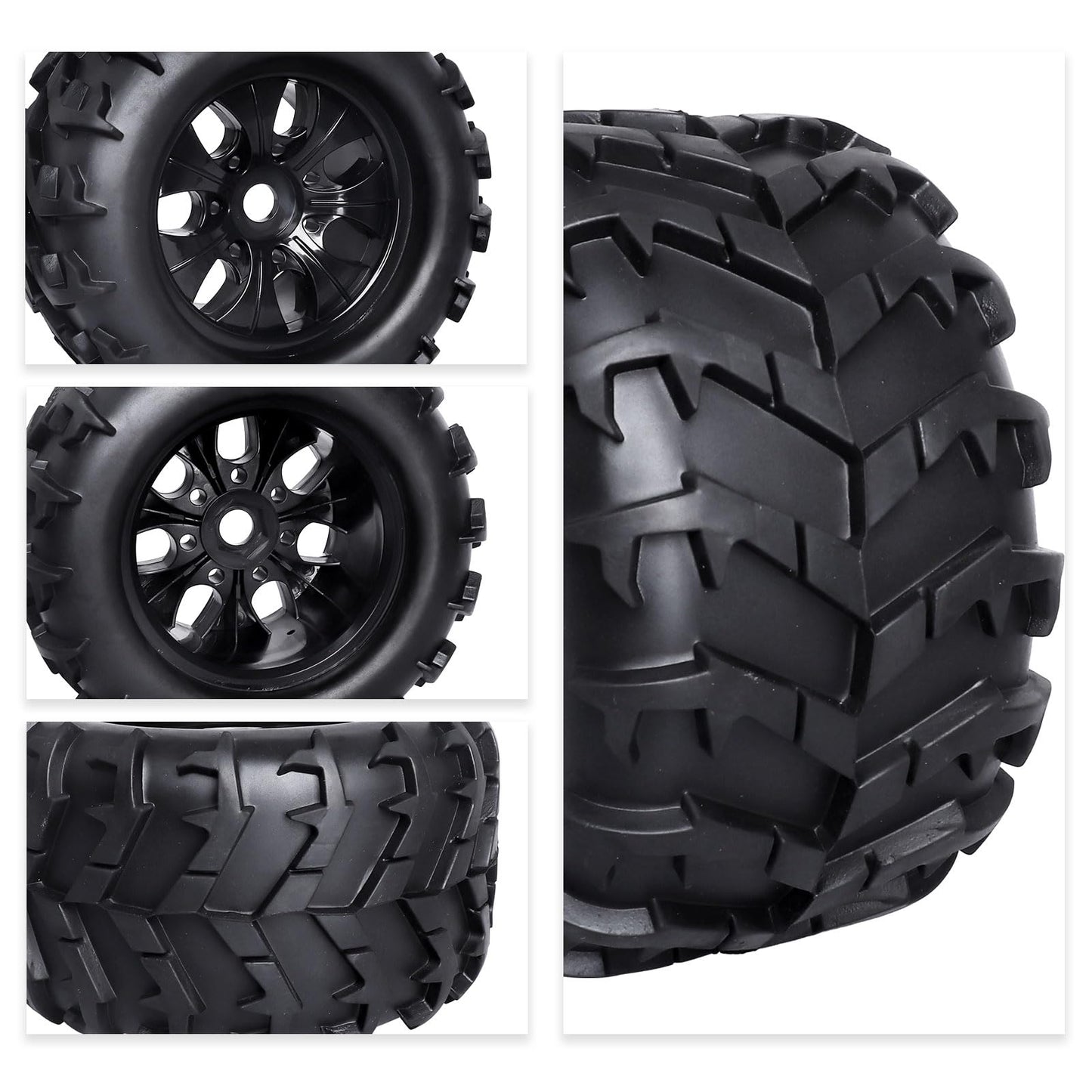HobbyPark PreGlued 3.2 17mm Hex RC Monster Truck Wheels and Tires Set for 1/8 Scale Arrma Kraton 6s Notorious Traxxas Maxx Tmaxx