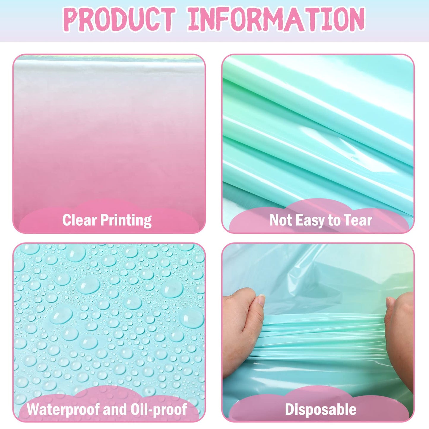 Riakrum Pastel Rainbow Tablecloths Rainbow Plastic Tablecloth Rainbow Party Decoration Rainbow Birthday Party Supply Pastel Tabl