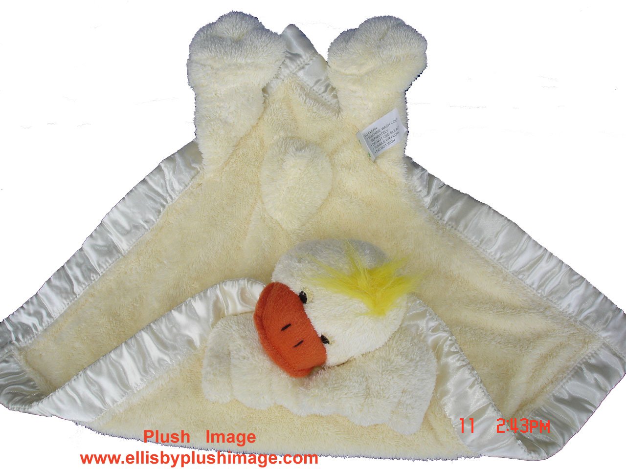 Ellis Baby Collection Security Blanket 15'' X 15'' Yellow Duck Lovie Bankie Toy