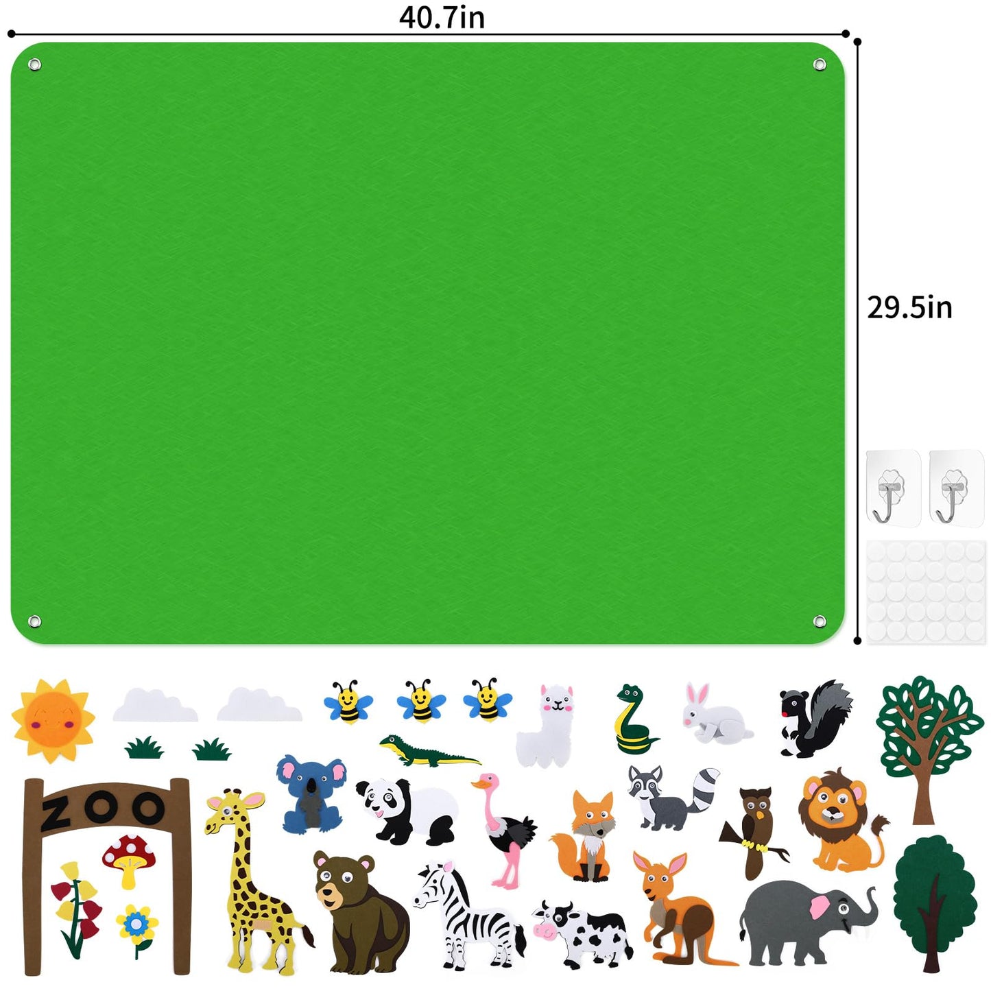 Felt Story Board Set For Kids 3-5 Years Old, 32 Pcs Preschool Zoo Storytelling, Classroom Flannel Toy For Toddlers, Early Learni