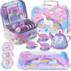 19Pcs Rainbow Unicorn Toys Tea Party Set for Little Girls, Birthday Gift for Age 3 4 5 6 Year Old, Princess Tea Time Set Toys fo