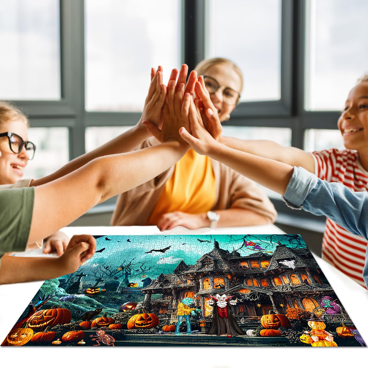 Halloween Jigsaw Puzzles For Adults 1000 Piece Puzzle For Adults 1000 Pieces Puzzle 1000 Pieces-Horror Night Watch Party