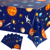 Space Tablecloth Decorations, Plastic Solar System Table Cover Planet Design For Kids Space Theme Birthday Party Decorations And Supplies, 54 X 108 Inch (6 Pieces)