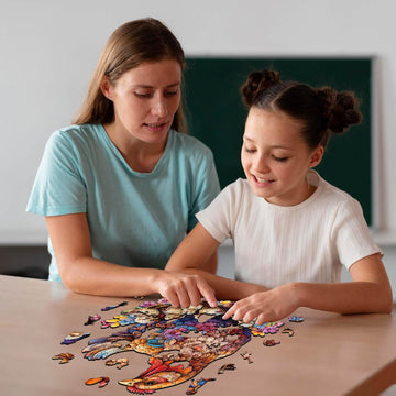 Jigfoxy Wooden Puzzle For Adults, Hen And Chicks Wooden Jigsaw Puzzles For Adults, Unique Animal Shape Wood Cut Puzzles For Family Friend Puzzle Lovers(L-12.4 * 13.4In-250Pcs)