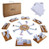 Offelec Mexican Train Double 12 Dominoes Set With Wooden Box, Domino Tile Board Games With 8Pcs Trays, 9 Markers, 91 Tiles, 2 Sc