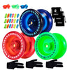 Pack Of 3 Beginner Yoyos For Kids, Magicyoyo K1-Plus Responsive Yoyos + 3 Yoyo Gloves, 3 Yoyo Bags, 18 Strings, All In A Gift Bo