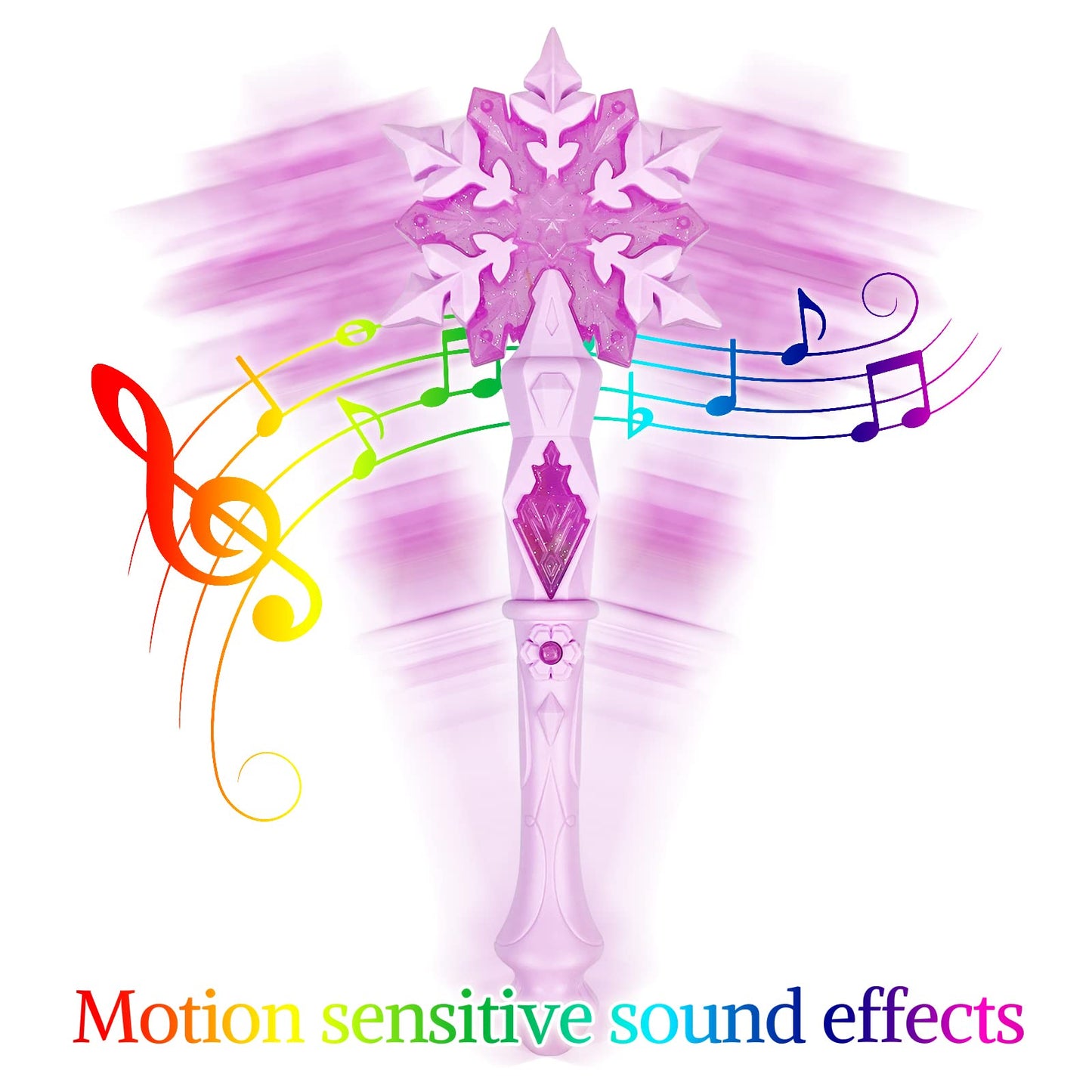 Light Up Frozen Snowflake Wands With Sound(Motion Sensitive) Magic Toy For Kids Girls Princess Party Favors Costume Cosplay Acce