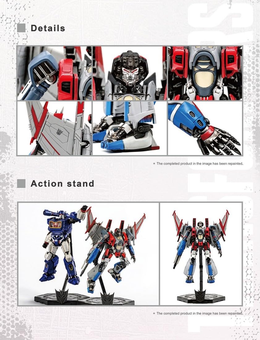 Transformers Bumblebee Starscream Figure Model Kit - Cybertron Aircraft Easy To Assemble 3D Articulated Action Figure Pre Painte