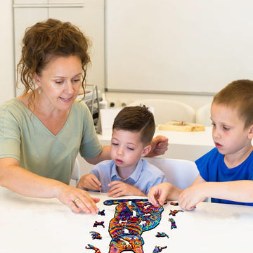 Jigfoxy Wooden Puzzle For Adults, Cat Wooden Jigsaw Puzzles For Adults, Unique Animal Shape Wood Cut Puzzles, Christmas Thanksgiving Gifts For Family Friend Puzzle Lovers(M-11.4 * 7.6In-130Pcs)