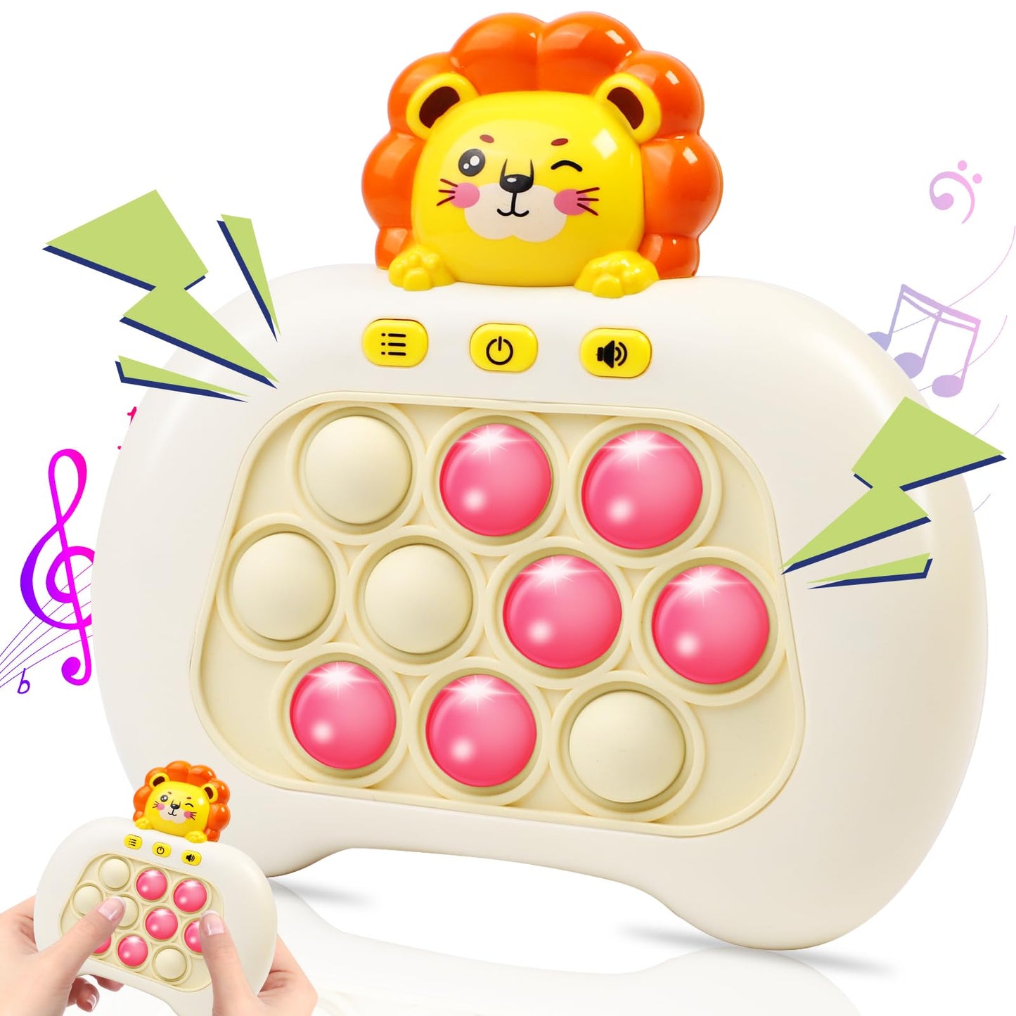 Quick Push Pop Game - Electric Handheld Games Sensory Light Up Fidget Toys With Music, Fast Push Bubble Games, Puzzle Toy Toys F