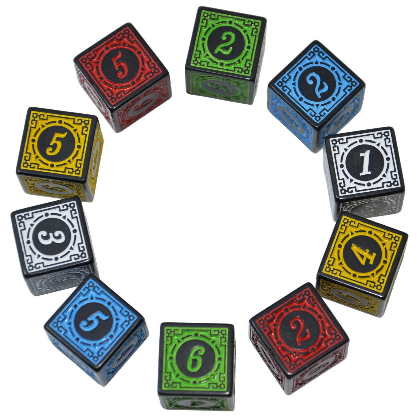 SmartDealsPro 10-Pack D6 Six Sides 16mm Dice Die for DND MTG PRG Wow Table Game Math Teaching (Mix Color)