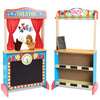 Chiuhei Deluxe Wooden Puppet Theater With Curtains, Blackboard And Clock, Double-Sided Play Store 3-8Y & Kid Puppet Show Theater