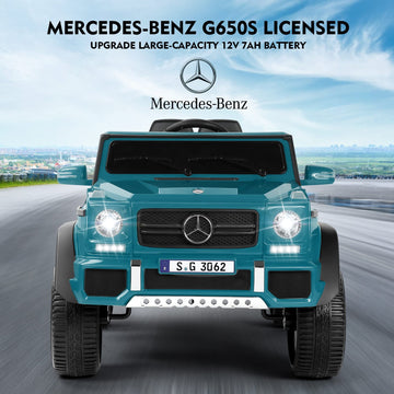 Joyldias Kids Ride On Cars, Licensed Mercedes-Benz Maybach G650S, 12V7A Battery Powered Toy Electric Car For Kids W/2.4G Remote Control, 2 Motors, 3 Speeds, Music, Horn, Led Lights, Peacock Blue