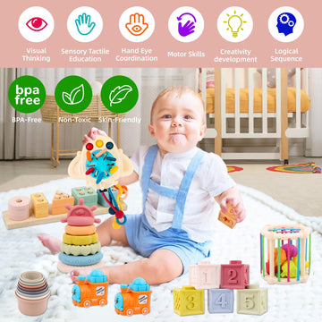 Luckfuture Premium Baby Toys For 6-18 Months, 8 In 1 Montessori Toys Set, Educational Learning Toys For Toddlers 1-3 Years Old T
