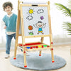 Eaq Easel For Kid,Height Adjustable Wooden Art Easel,Whiteboard Chalkboard With Paper Roll Holder,Letters And Numbers Magnets An