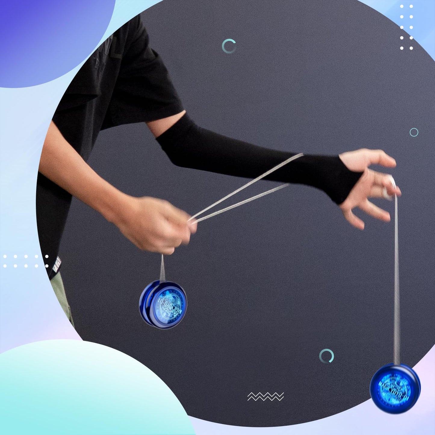 Looping Yoyo Responsive Yo Yo For Kids Beginners, Starter Yo-Yo 2A Loop Yo Yo Easy To Play Basic String Tricks (D1 Blue)