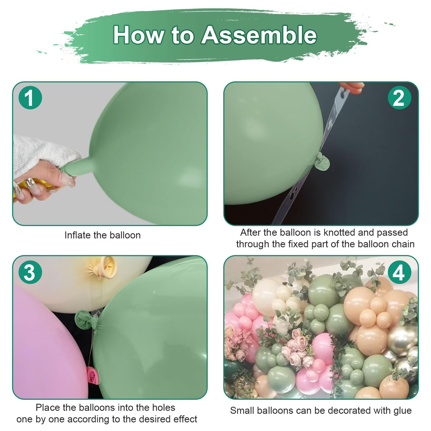 128Pcs Sage Green And Pink Balloon Arch Kit, Dusty Olive Green Blush Peach Beige Cream White Gold Latex Balloon Garland Kit For