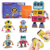 Hdsahdok Wooden Stacking Robot Toys - STEM Building Block Set for Kids Ages 3-5, Montessori Fine Motor Skills, Multicolored