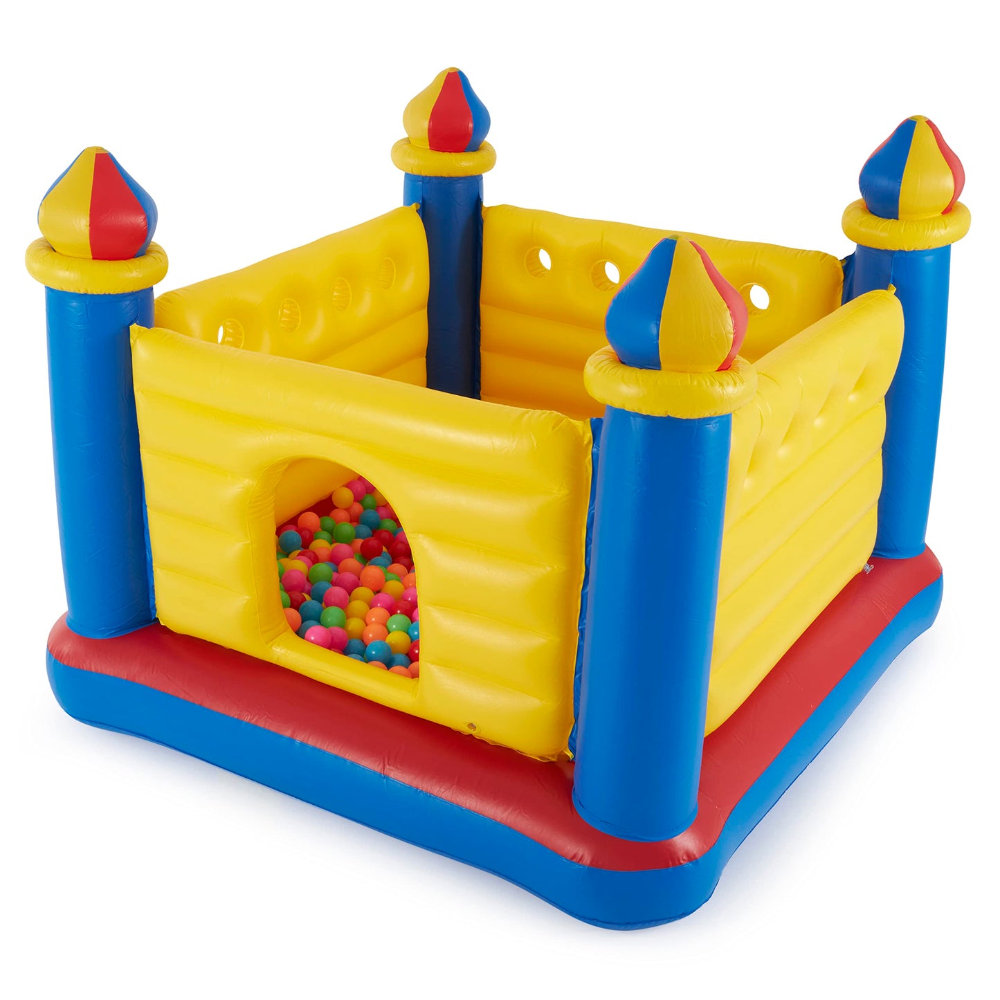Intex Inflatable Colorful Jump-O-Lene Castle Bounce House, For 2 Kids Ages 3-6 - Large Blow-Up Indoor Outdoor Children'S Bouncer Jumper Playhouse
