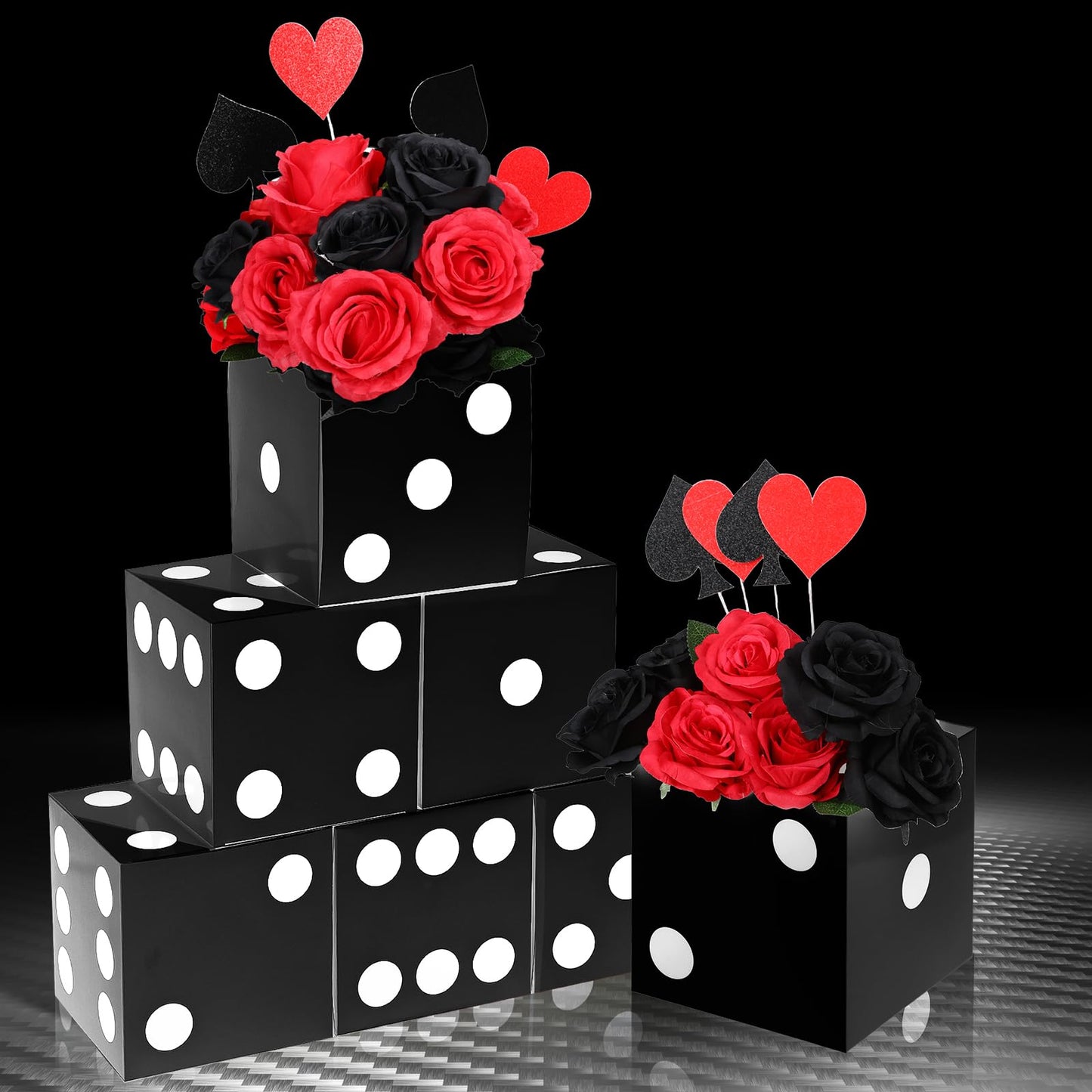 6 Pcs Dice Favor Boxes Bulk 7 X 7 X 7 Inches Casino Themed Party Birthday Supplies Three Dimensional Dice Decor For New Year Cen