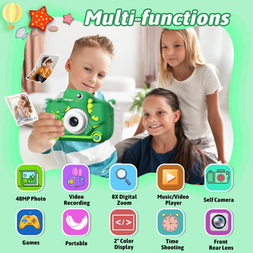 Teslahero Kids Digital Video Camera - Green, Gift for Boys & Girls Age 3-12, Perfect for Christmas & Birthday Presents