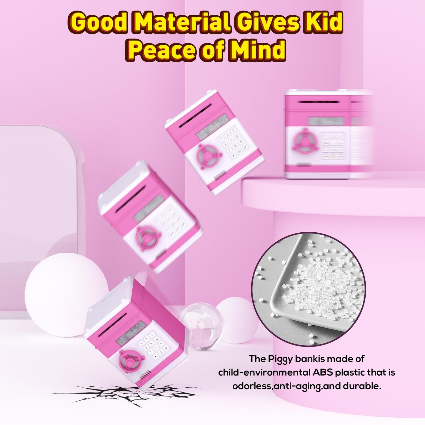 Atm Piggy Bank For Boys Girls, Electronic Money Bank With Password Paper Money Saving Box Coin Can Kids Safe Bank, Birthday Gift Toy For Kids Adults