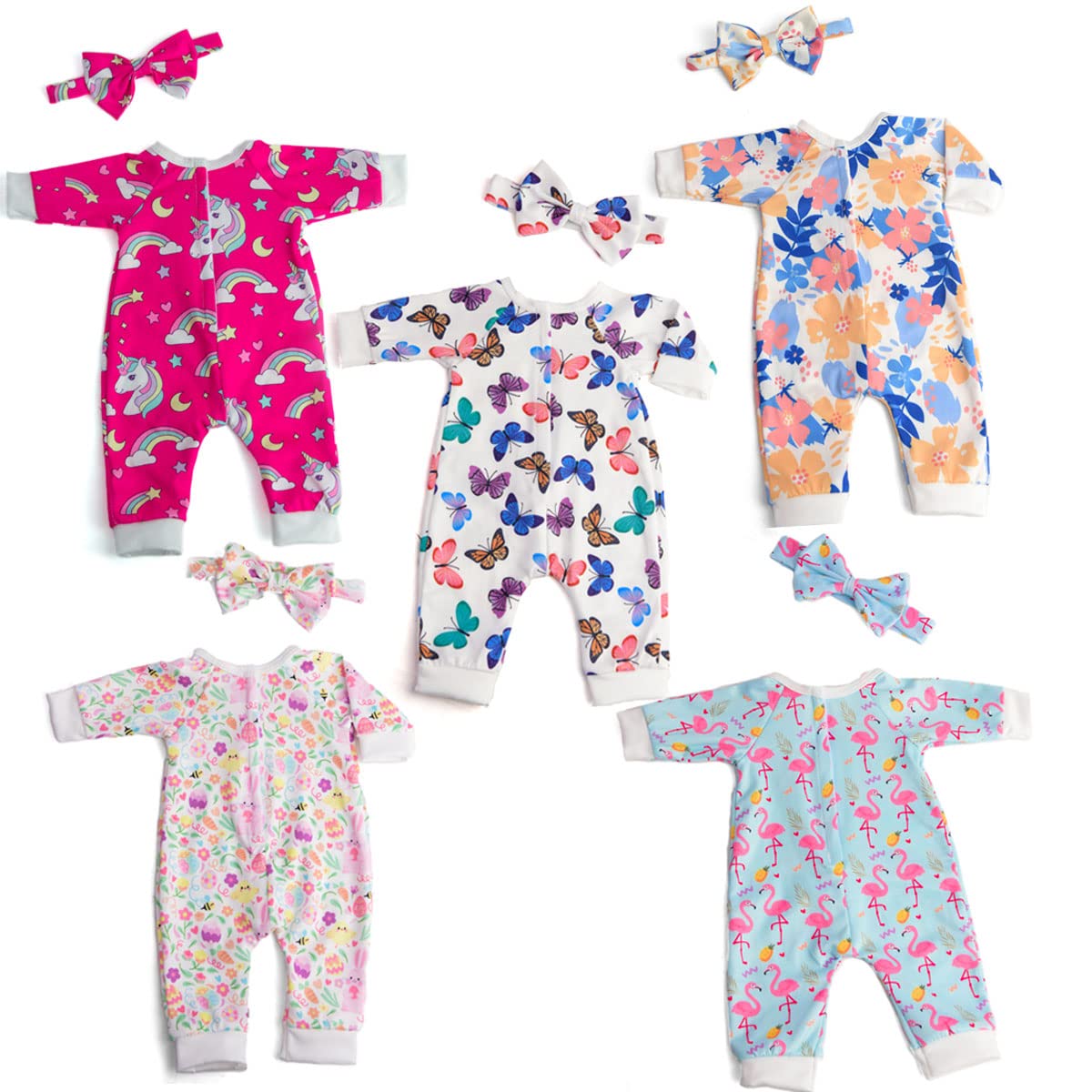 Sweet Dolly Baby Doll Accessories 5 Set Baby Doll Clothes And Headbands For 15 Inch Doll To 18 Inch Doll, 10 Pcs In Total Doll Clothes And Accessories