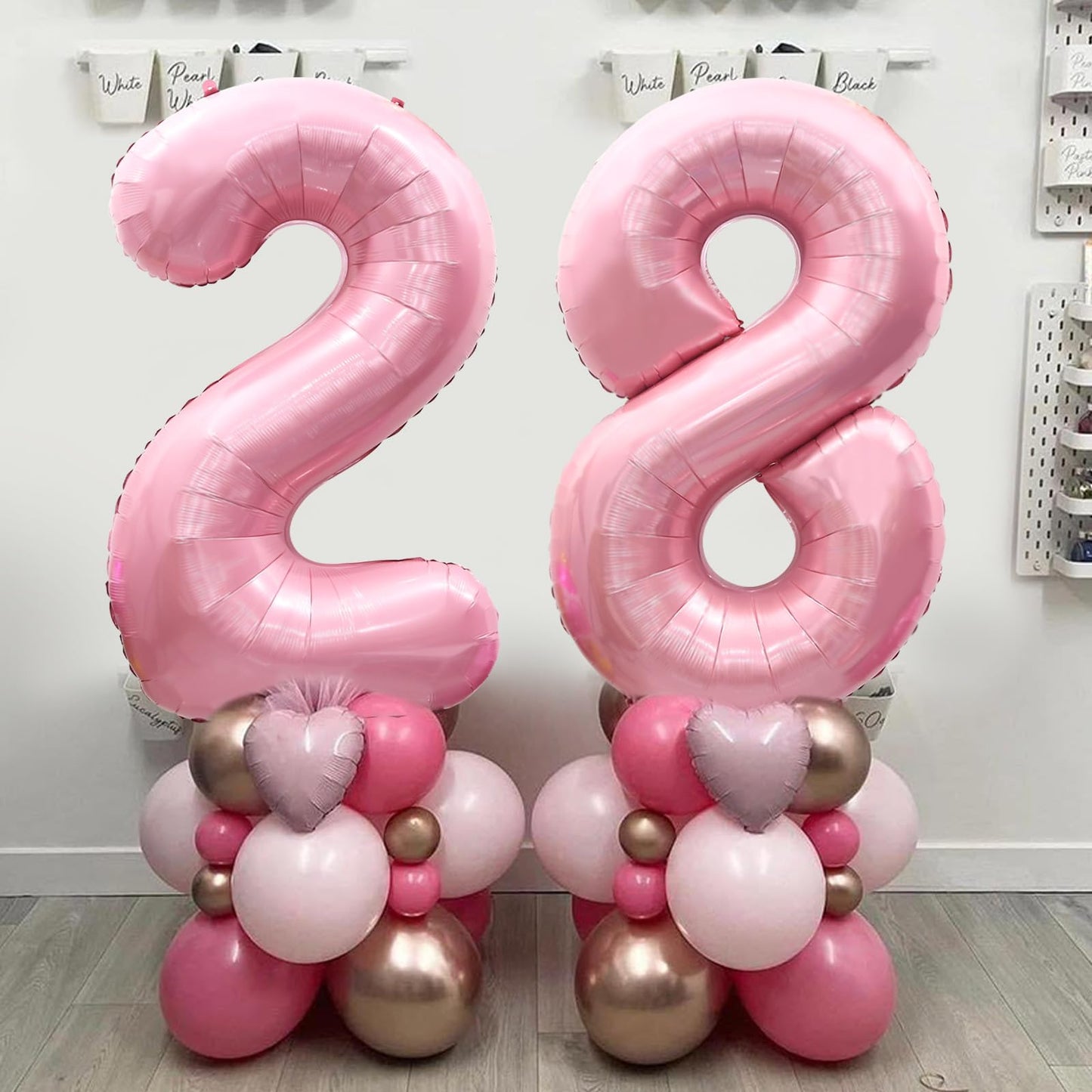40 Inch Pink 18 Balloon Numbers, Large Number 18 Balloons Pink Foil Number Balloons, Light Pink 18th Foil Birthday Balloons for