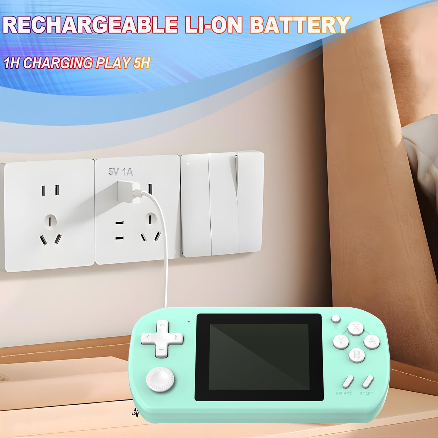 Great Boy Handheld Games for Kids with 218 Retro Video Game 3.0'' Color Screen Rechargeable Arcade Gaming Player,Birthday Xmas G