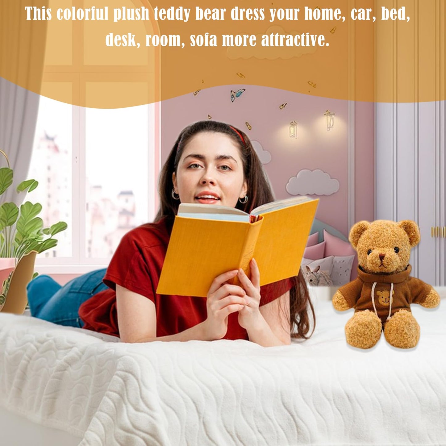 Chelei2019 11.8' Teddy Bear Stuffed Animal Cute Teddy Bear With Hoodie Plush Toy For Kids,Brown