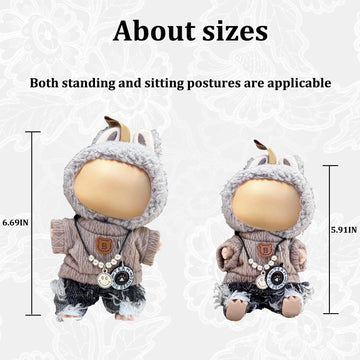 17cm Doll Clothes Set(NO Doll) - Cute Knit Sweater & Handcrafted Crochet Skirt enhanced Fashion Dresses Soft Stretch Fabric Costume Accessories Suit