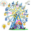 Rotating Ferris Wheel Building Blocks Kit With Lights Amusement Park Building Construction Toys Set For 6+ Year Boys Girls Birth