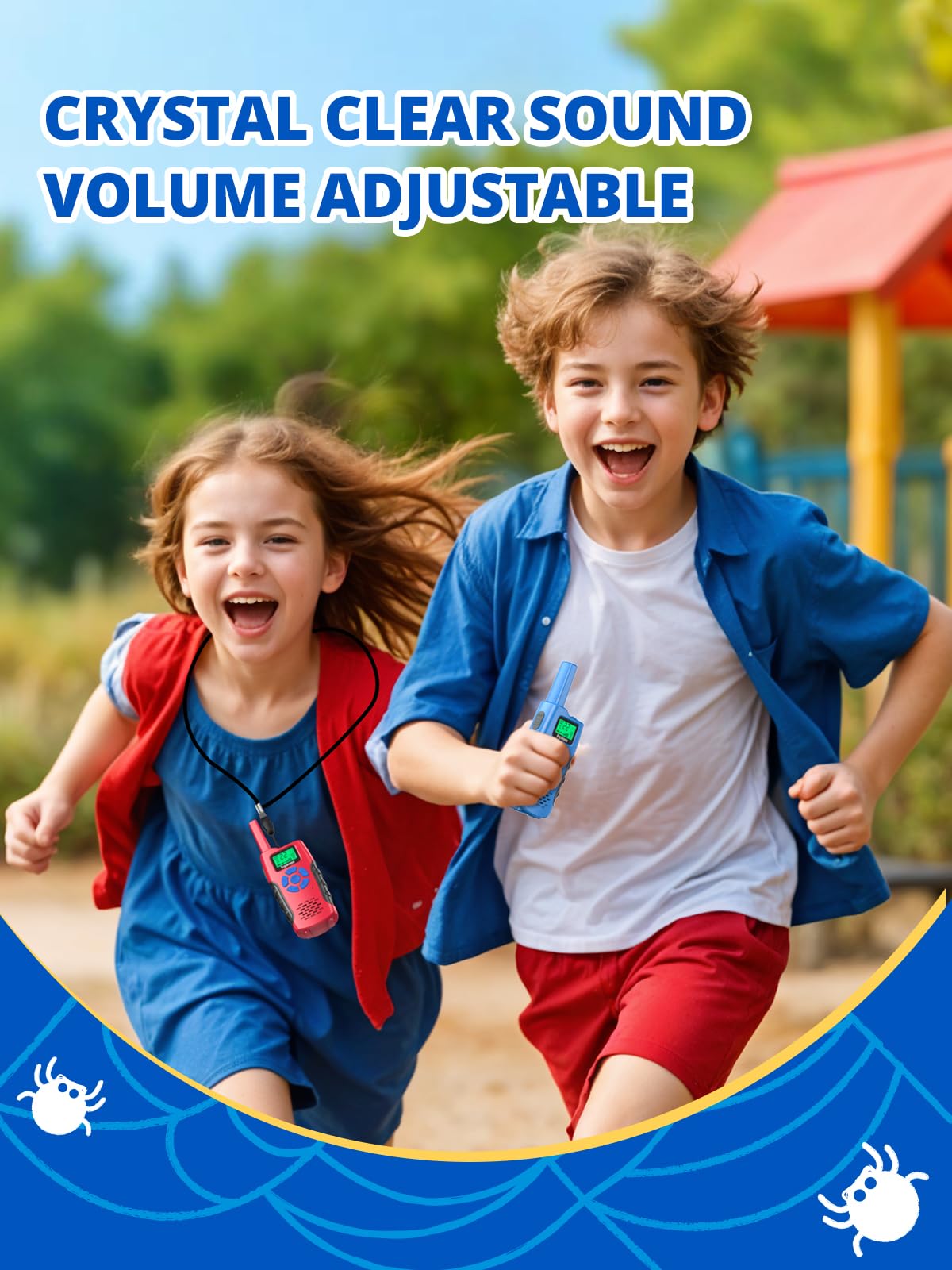 Walkie Talkies For Kids Rechargeable, 48 Hours Working Time 2 Way Radio Long Range, Outdoor Camping Games Toy Birthday Xmas Gift For Boys Age 8-12 3-5, 2 Pack